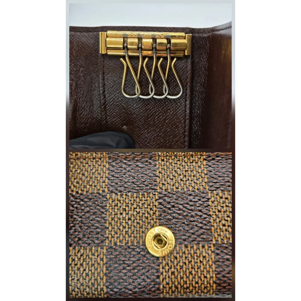 Louis Vuitton 4 Key Holder Damier Ebene Canvas Brown N62631 TH0022 France